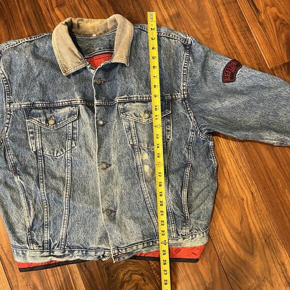 Vintage Kenzo Jeans Mens Denim Trucker Jacket w/ Quilted Zip Vest Size L RARE - Picture 11 of 13